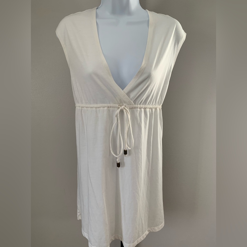 Speedo White V-Neck Tunic/ Swim Cover